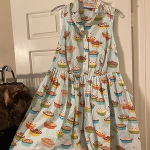 ModCloth pie print dress Sz 16 (fits like MC 1X)